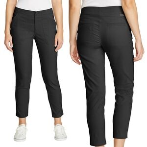 Eddie Bauer NWT Women's 10 Ankle Pant Black Nylon e1238
